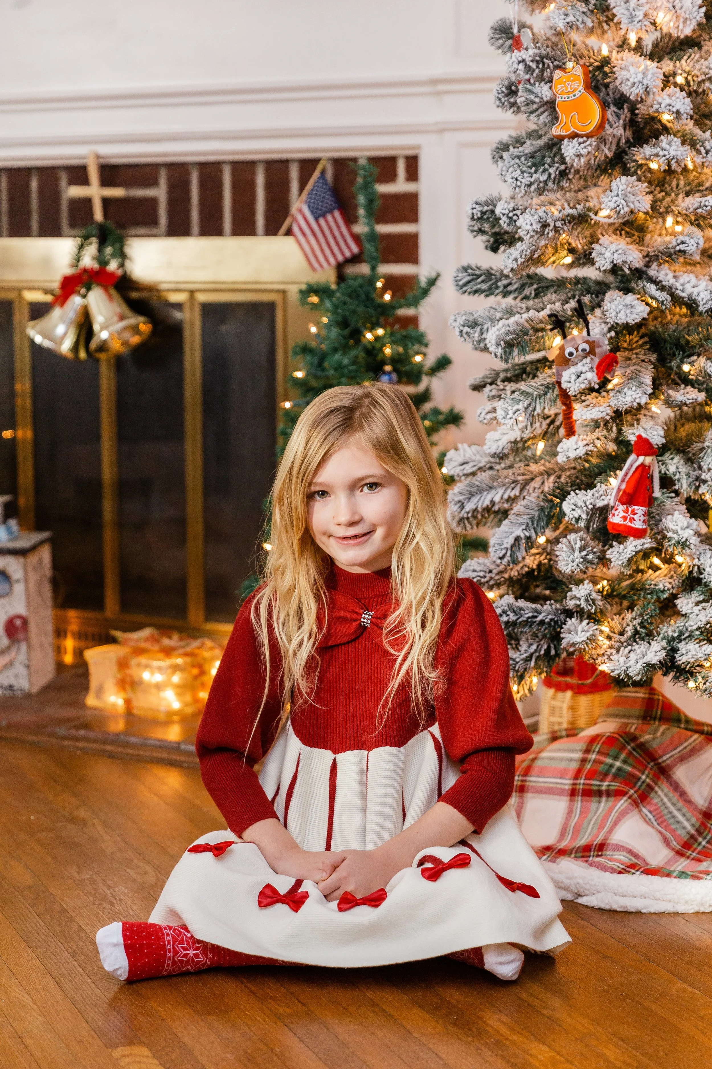 Sweet Red Bow Dress Enchanting Elegance